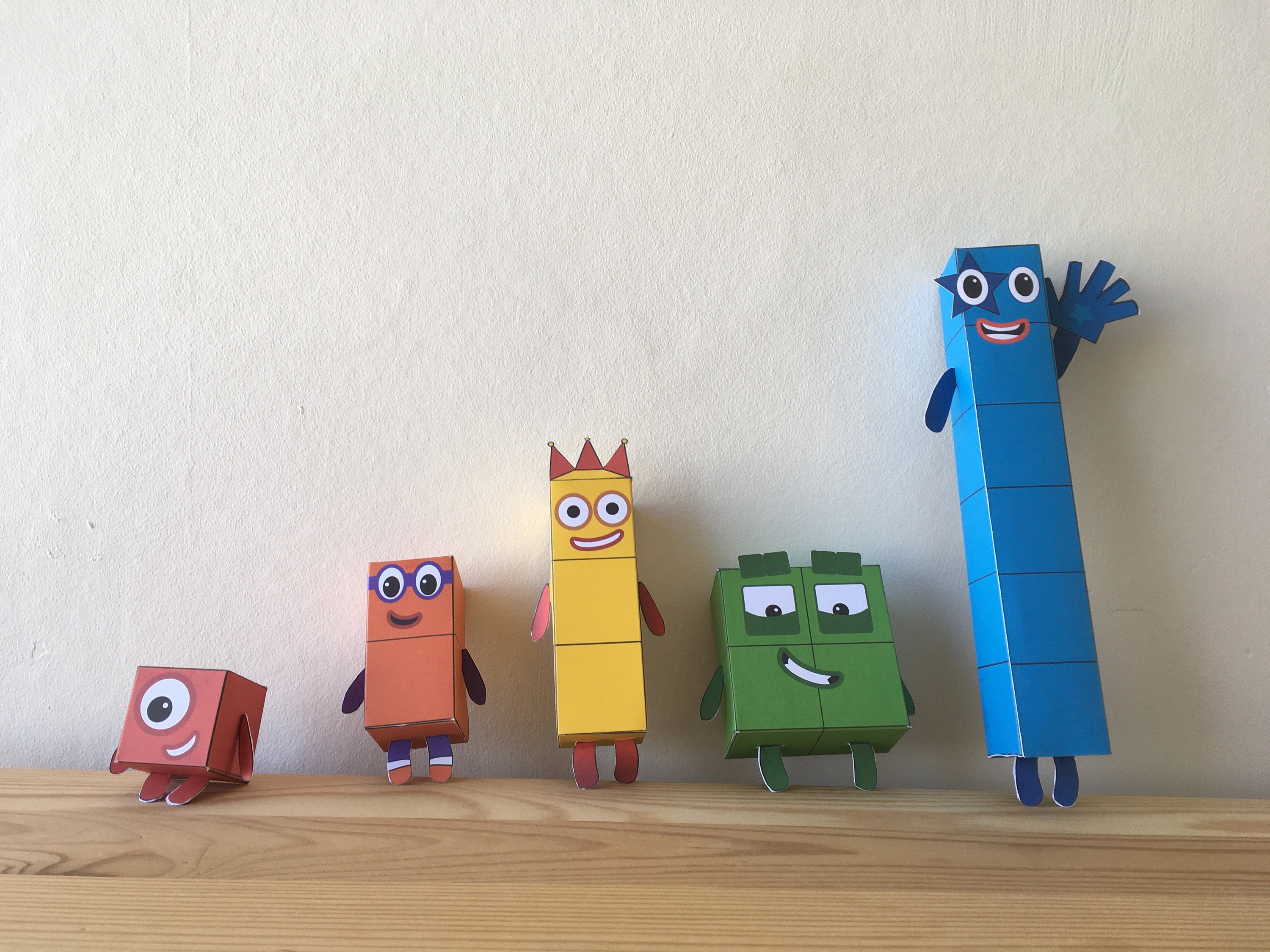 numberblocks 1 5 printable paper toys origami templates etsy denmark