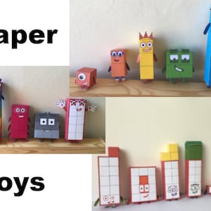 Numberblocks 1-15 Giocattoli di carta stampabili / Modelli di origami / Attività per bambini / Kit di creazione di carta fai da te / DOWNLOAD IMMEDIATO