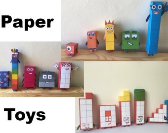 Bloques numéricos 1-15 Juguetes de papel imprimibles / Plantillas de origami / Actividad para niños / Kit de manualidades en papel DIY / DESCARGA INSTANTE