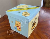 Winnie The Pooh Baby Shower Card Box/ Guest Card Holder/ Baby Shower Games Box/ Winnie The Pooh Baby Shower.