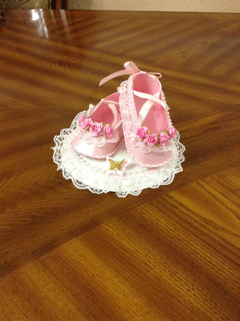 Ballerina Cake Topper Shoes/ Cute Cake Topper/ Baby Shower Pink and Gold / Centerpiece Shoes/ Cake Topper Shoes/ Favors. image 6