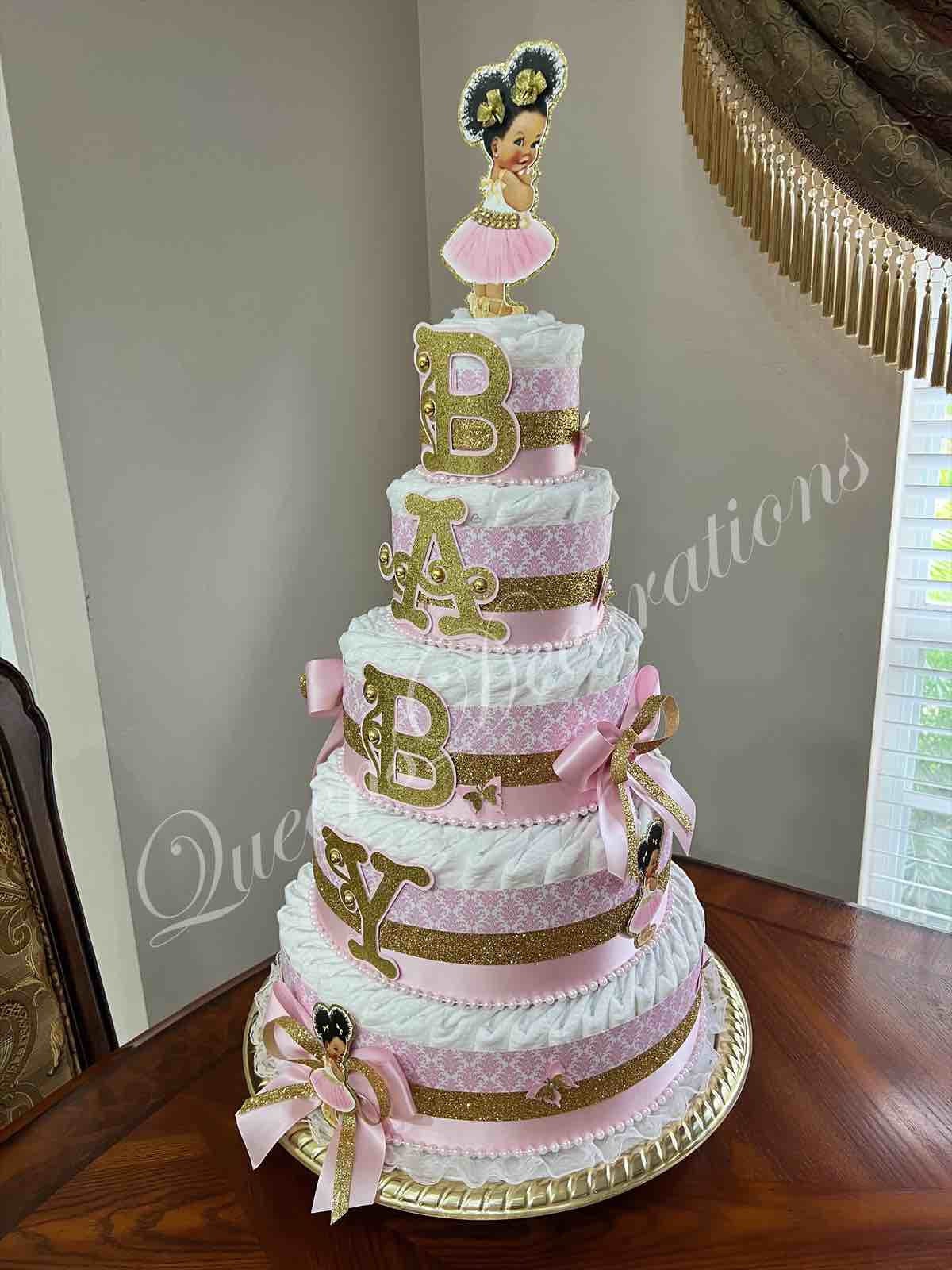 Buy 5 Tier Diaper Cake Fancy Diaper Cake With Baby Doll Gift