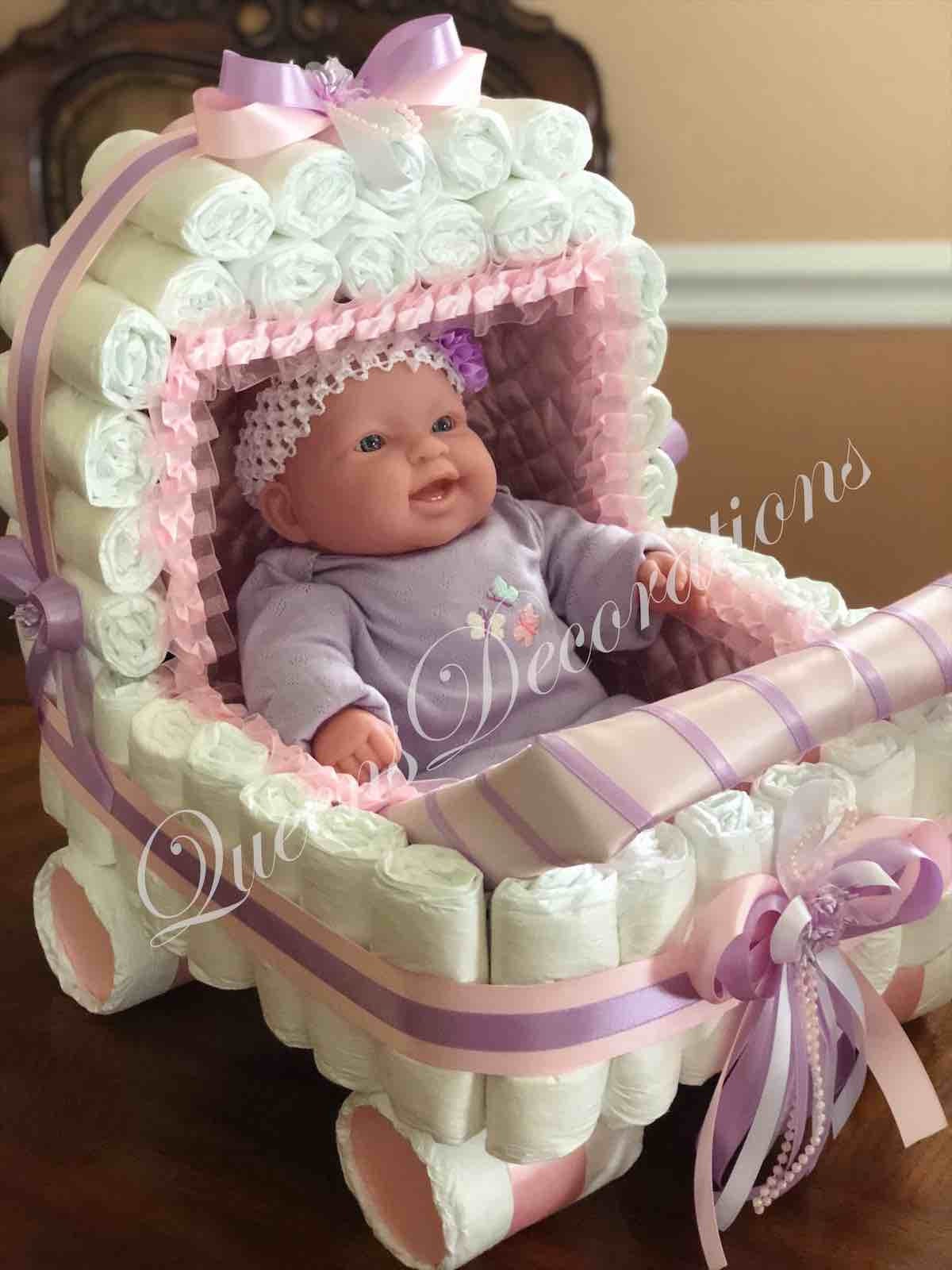 Elegant Diaper Stroller/ Original Design as Baby Shower
