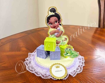 Princess Tiana Cake Topper/ Lavender Baby Shower/ Girl Baby Shower Topper/ Princess Tiana Baby Shower/ Baby Shower Centerpiece/ Guest Favors