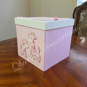 Cute Card Box/ Giraffe Card Box/ Mommy and Baby Giraffe Card Box/ Baby Shower Favors Baby Shower.
