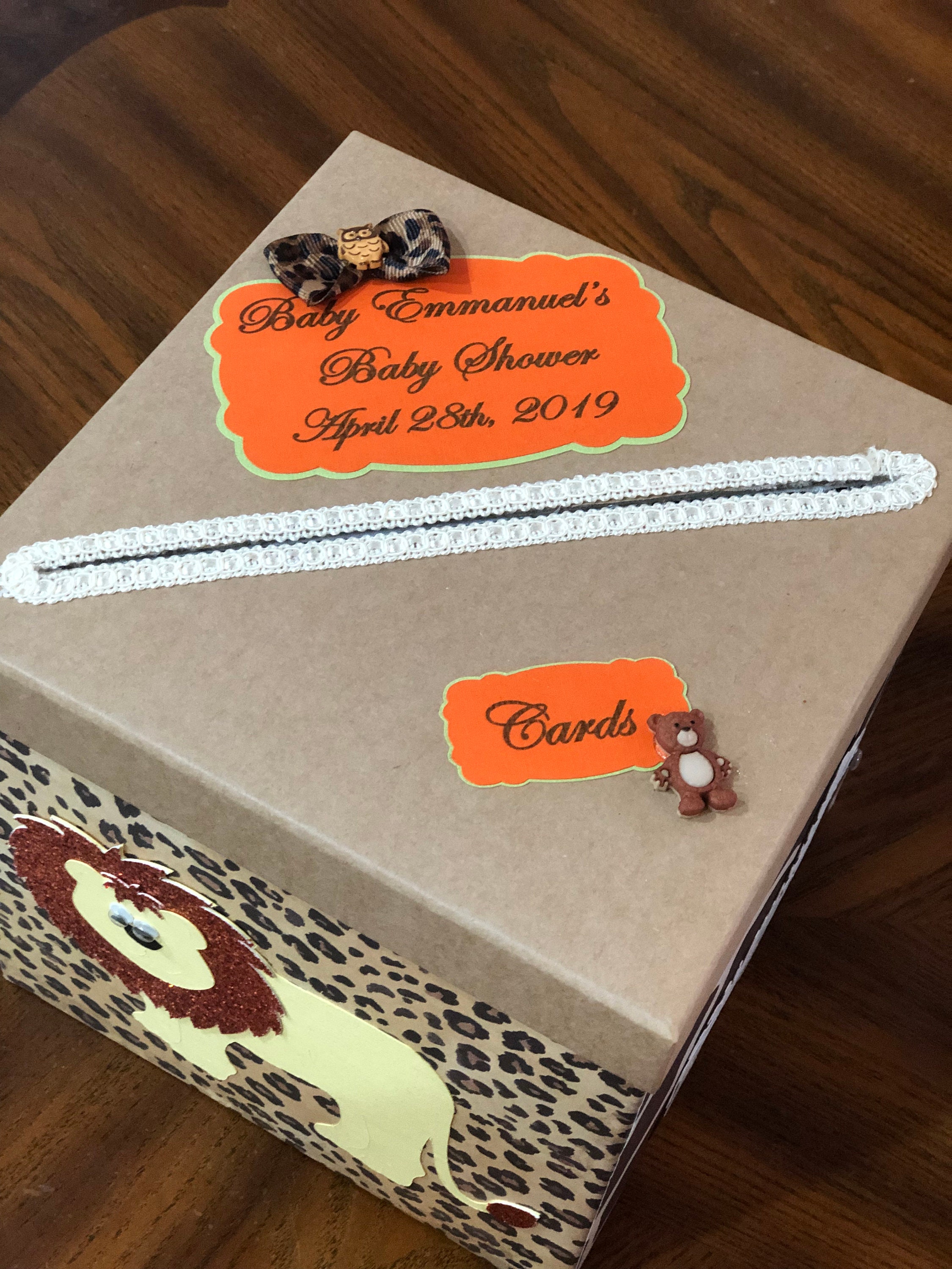 Safari Baby Shower Card Box/ Card Holder/ Safari Card Box/ Etsy