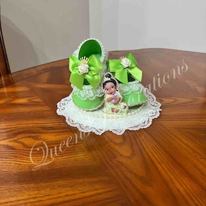 Princess Frog Tiana Cake Topper/Cute Shoe/ Girl Baby Shower Topper/ Princess Baby Shower/ Baby Shower Centerpiece/ Guest Favors