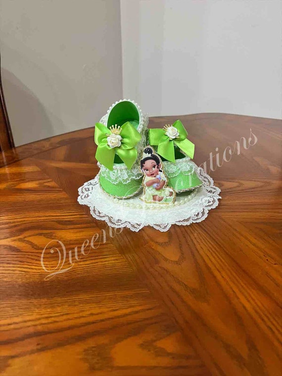 Princess Frog Tiana Cake Topper/Cute Shoe /  Girl Baby Shower Topper/ Princess Baby Shower/ Baby Shower Centerpiece/ Guest Favors