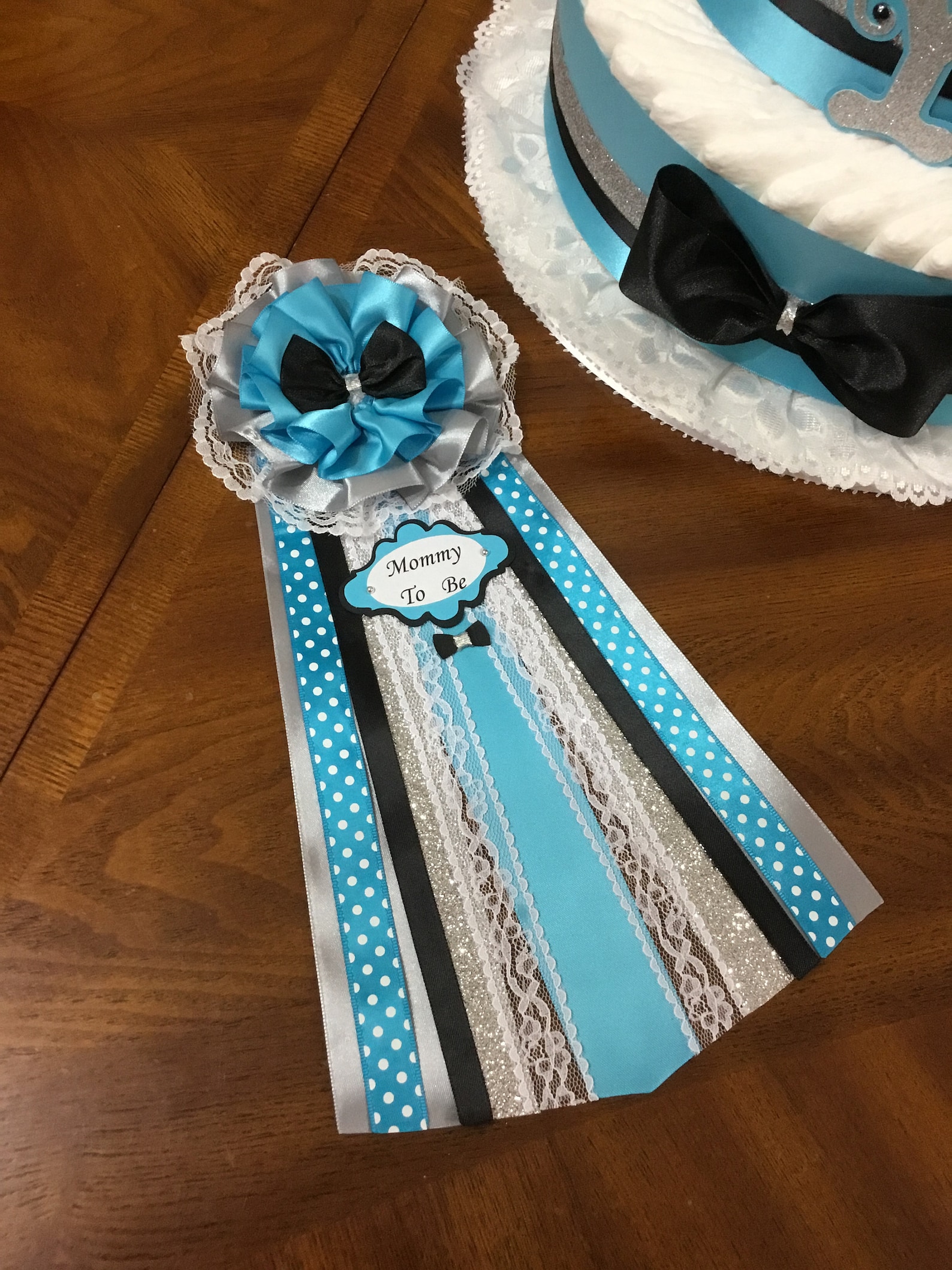 Turquoise and Silver Mommy to Be Corsage/ Mommy to Be Corsage/ | Etsy