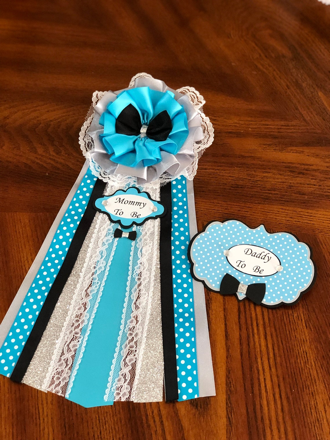 Turquoise and Silver Mommy to Be Corsage/ Mommy to Be Corsage/ | Etsy