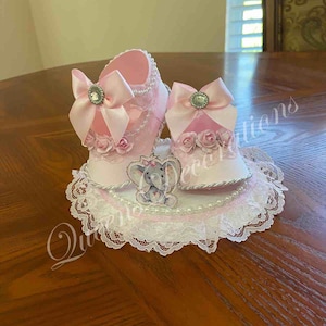 Cake Topper Shoe/ Cute Centerpiece / Pink Baby Shower/ Elephant Theme Party/ Centerpiece Shoe/Favors