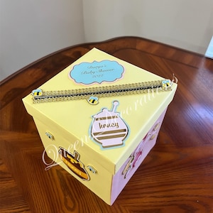 Winnie The Pooh Themed Gender Reveal/ Party Guest Cards and Envelopes Box/ Winnie The Pooh Pink and Blue Card Box.