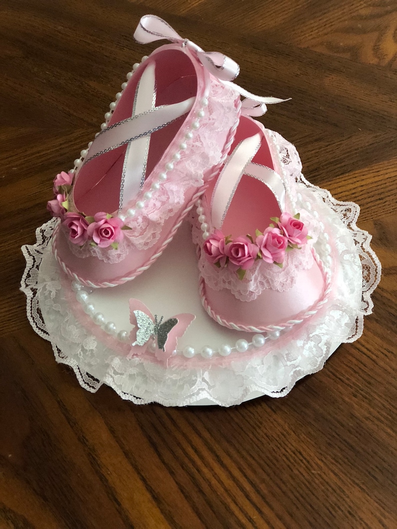 Ballerina Cake Topper Shoes/ Cute Cake Topper/ Baby Shower Pink and Gold / Centerpiece Shoes/ Cake Topper Shoes/ Favors. image 3