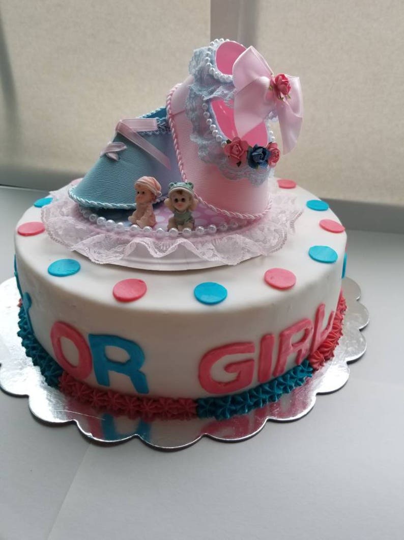 Gender reveal cake ideas navy blue and pink Idea