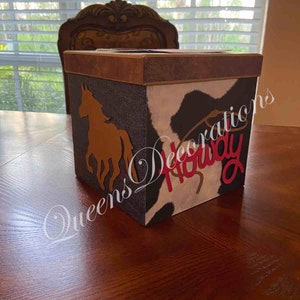 Boîte à cartes sur le thème Cowboy / faveurs des invités de la baby shower / boîte à cartes pour baby shower / baby shower pour garçon / boîte à cartes rustique.