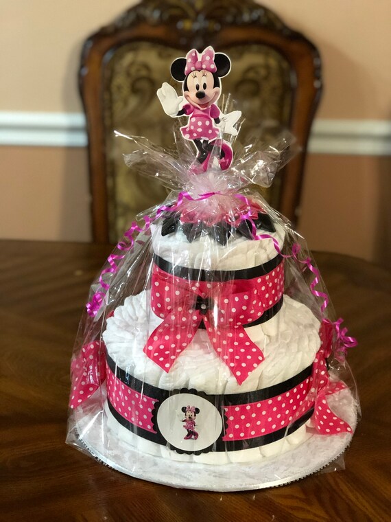 Gateau De Couche De Souris De Minnie Beau Gateau De Couche De Etsy