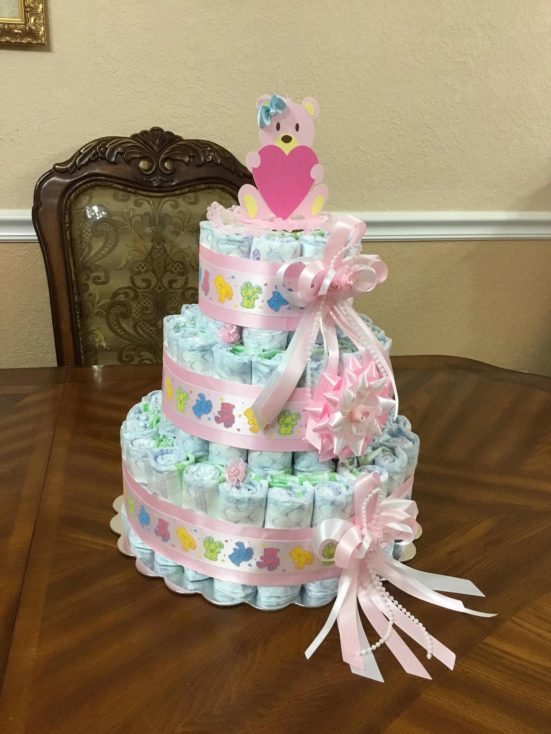 Care Bear Baby Shower Girl Diaper Cake Elegant Diaper Cake Etsy Care Bear Baby Shower Girl Diaper Cake Elegant Diaper Cake Etsy