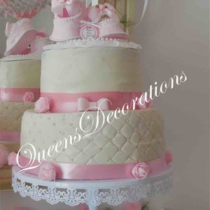 Fancy Shoe Cake Topper/ Unique Cake Topper/ Girl Baby shoe/ FavorsShoe/  Cute Paper Shoe / Light Pink Shoe Cake Topper.