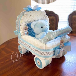 Elegant Diaper Stroller/ Baby Shower Gift/ Elegant Centerpiece/ Baby Boy Diaper Stroller/ Boy Baby Shower/ Great Decor for Baby Shower/ Gift/