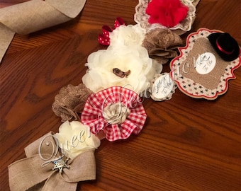 Cowboy Baby Shower Theme/ Mommy To Be Sash/ Baby Cowboy Western Maternity Sash/  Cute Sash