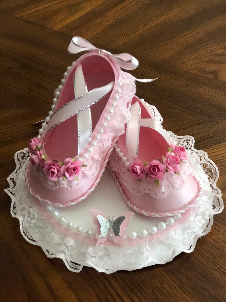 Ballerina Cake Topper Shoes/ Cute Cake Topper/ Baby Shower Pink and Gold / Centerpiece Shoes/ Cake Topper Shoes/ Favors. image 5