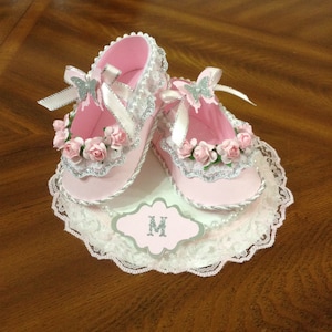 Ballerina Cake Topper Shoes/ Customizeable Cake Topper/ Pink and Silver Shoe/ Centerpiece /Cake Topper Shoes/Elegant Shoes/Ballerina Favors.