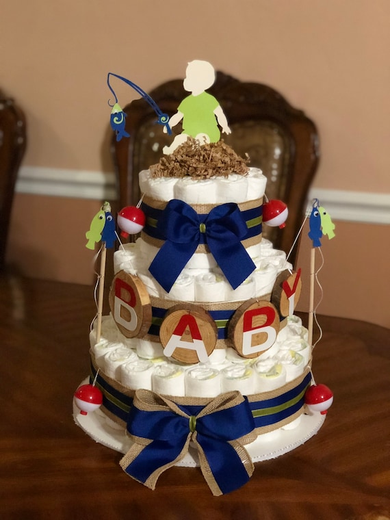 Theme De La Peche Gateau Couche 3 Niveau Gateau De Couches Etsy