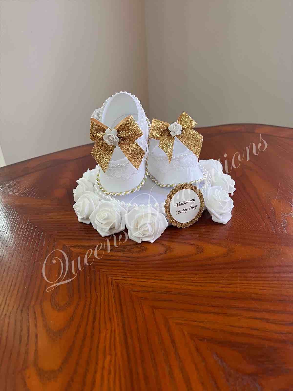 Baby hotsell shoe centerpiece