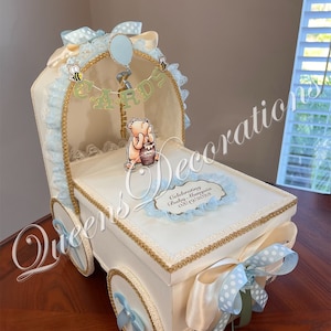 Poussette classique de boîte de carte de douche de bébé de Winnie Pooh/boîte de carte de bébé de Winnie Pooh/belle boîte de carte pour des cartes-cadeaux.