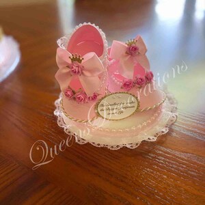 Crown Cake Topper/ Beautiful Cake Topper With Message Included/ Pink and Gold Cake Topper.