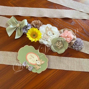 Mommy To Be Sash/ Woodland Baby Shower Theme/ Neutral Baby Shower/ Mommy To Be Sash and Daddy To Be Pin/ Maternity Sash .