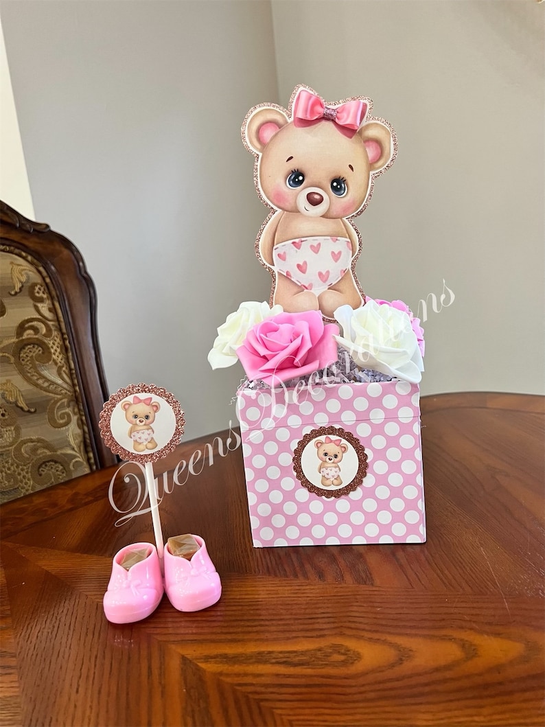 Set of 4 Baby Shower Table Centerpieces/ Floral Box Etsy