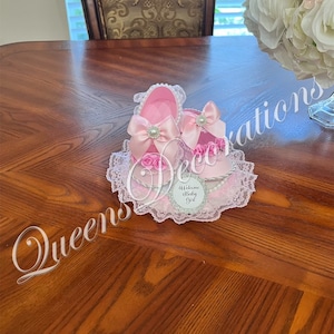 Elegant Cake Topper/ Baby Shower Cake Topper/ Centerpiece Shoes/ Cake Topper Shoes.