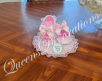 Elegant Cake Topper/ Baby Shower Cake Topper/ Centerpiece Shoes/ Cake Topper Shoes.