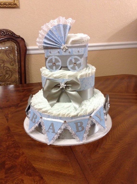 elegant diaper cake
