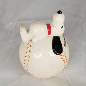 Vintage Snoopy Baseball Softball Piggy Bank