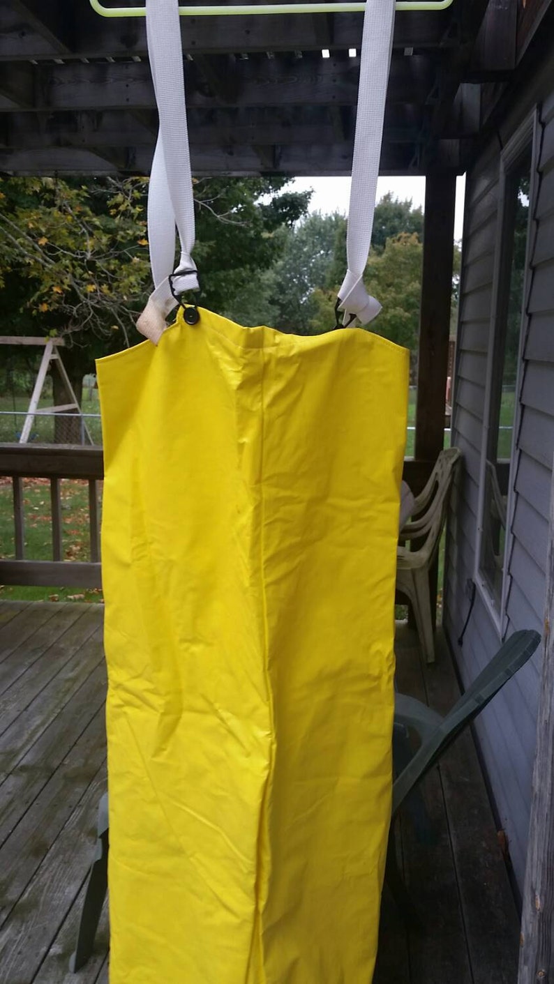 Yellow fisherman rain gear overalls pants great Halloween Etsy