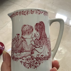 Royal Crownford Ironstone Creamer Children Playing Transferware image 1