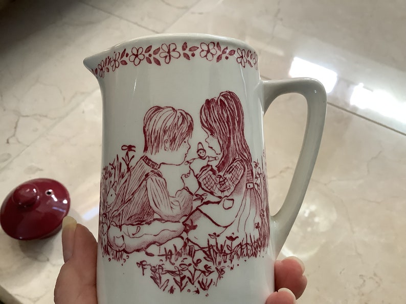 Royal Crownford Ironstone Creamer Children Playing Transferware image 1