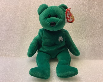 Ty Beanie Babies ERIN Ours trèfle vert Saint-Patrick