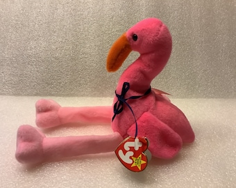 Ty Beanie Babies Pinky the Flamingo Plush Toy Florida Souvenir RARE