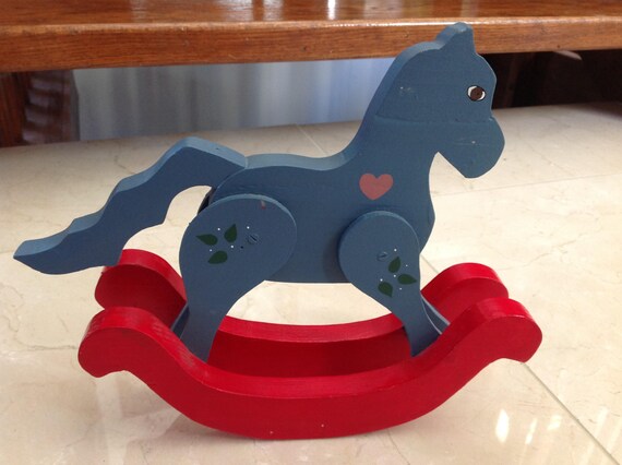 painted wooden rocking horse