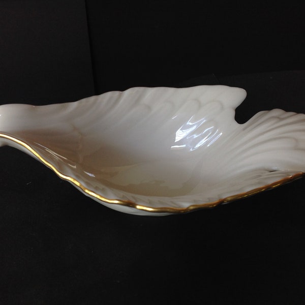 Lenox Porcelain Dove Bird Candy Nut Dish 24K Gold Rim