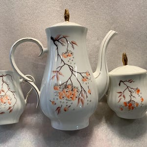 Vintage Jiesia Lithuanian USSR Porcelain Tea / Coffee Set 3 Pieces Rare