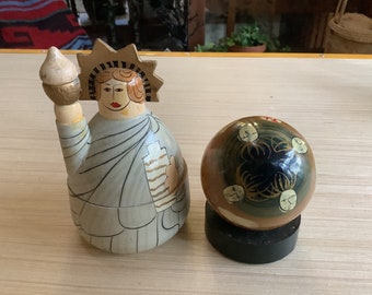 Vintage Nesting Dolls Statue of Liberty or Christopher Columbus Voyage