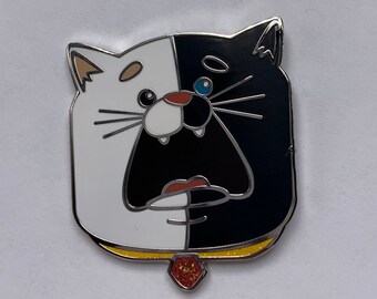 Black and White cat enamel pin!  Cute cat pin!