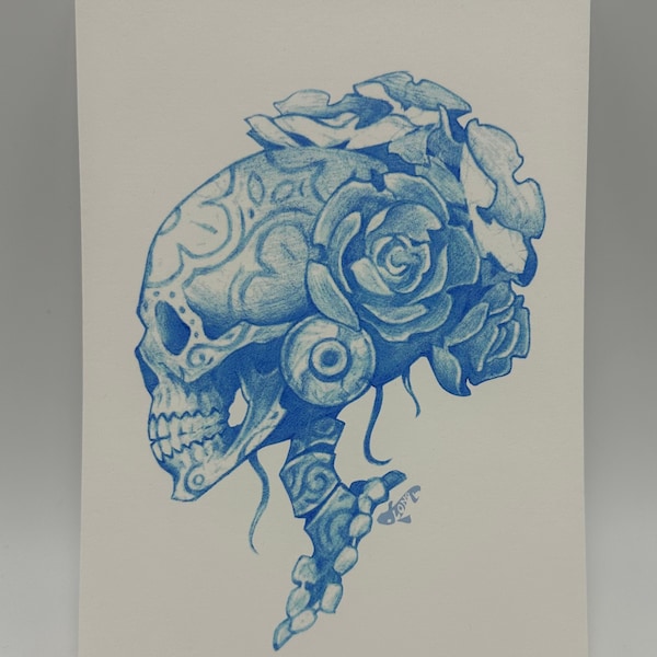 Day of the Dead Calavera art print 5x7 inches