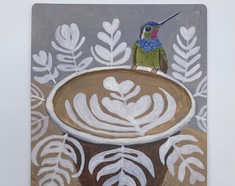 Magnet of Latte hummingbird! Only 3 made!