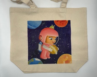 Planets and cute Astronaut Tote Bag!