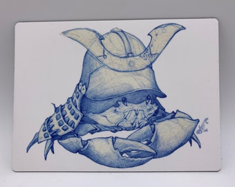 Magnet of Crab Samurai Sketch by Dela Longfish, Only a few made.